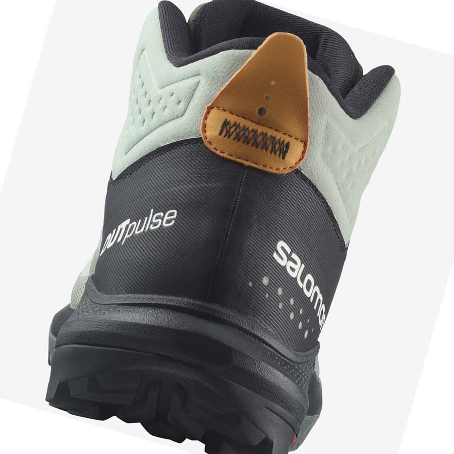 Salomon OUTPULSE MID GORE-TEX Túracipő Férfi Fekete Türkiz | HU 2085WNB